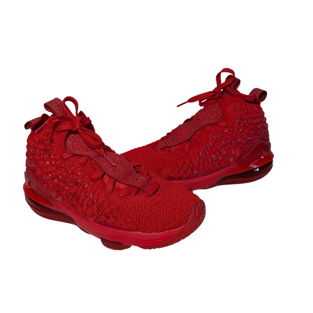Nike Lebron 17 Red Carpet Sneakers Monochromatic Lion Emblem Max Zoom Air 7Y